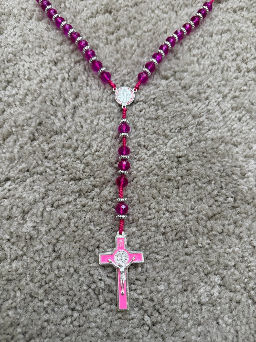 Pink Rosary Cross - Women's Jewelry